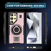 お買い得  サムスン用ケース-電話 ケース 用途 サムスンのギャラクシー S24 Ultra Plus S23 Ultra Plus A55 A35 A25 A15 5G A54 A34 A14 バックカバー バンカーリング 耐衝撃 レトロ風 TPU PC