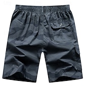 baratos Clássico-Homens Bermuda Cargo Shorts de acampamento Shorts camuflados Shorts de Trilha Cintura elástica Bolso Com Zíper Perna reta Côr Camuflagem Pavio Humido Vestível Comprimento do joelho Ao ar livre Casual