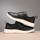 cheap Men&#039;s Sneakers-Men&#039;s Navy Blue Leather Oxford Shoes – Classic Lace-Up Dress Shoes for Business &amp; Formal Events