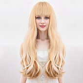 levne Syntetické trendy paruky-Syntetické paruky Vlnitá Curly Weave Vrstvený střih Elegantní ofina na stroji Paruka 22&quot; A1 Umělé vlasy Dámské Klasické Pohodlné Zářící barvy Vícebarevný