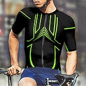 abordables Maillots pour hommes-Homme Maillot Velo Cyclisme Manche Courte Cyclisme Tee-shirt Maillot avec 3 poches arrière VTT Vélo tout terrain Respirable Séchage rapide Conception anatomique Mèche Jaune Rouge Bleu Des sports
