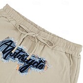 economico Vacanza-Per uomo Shorts Shorts di Lino Pantaloncini Estivi Shorts da Spiaggia Ricamato Coulisse Elastico in vita Semplice Comodità Traspirante Lunghezza al ginocchio All&#039;aperto Quotidiano Spiaggia Moda