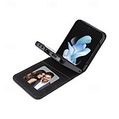 cheap Samsung Cases-Phone Case For Samsung Galaxy Z Flip 6 Z Flip 5 Z Flip 4 Z Flip 3 Back Cover Card Slot Shockproof Retro TPU PU Leather
