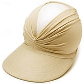 cheap Home Hats-Sun Hats for Women UV Protection Sun Visor Wide Brim Summer Hats with Ponytail