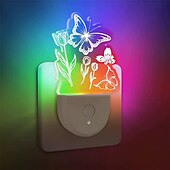preiswerte Plug-in-Nachtlicht-Acrylförmiges LED-Nachtlicht, Dekoration für Wohnzimmer und Schlafzimmer, Licht mit Farbverlauf, Licht, Augenschutz ohne Flimmern, UK-US-EU-Netzstecker, 1 Stück