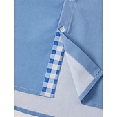 abordables Classique-Homme Chemise Chemise Lin Chemise de plage Plaid Intérieur Vacances Bleu Vert Kaki Manche Courte Col rabattu Eté Vêtement Tenue