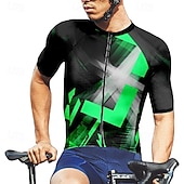 Недорогие Мужские джерси-Муж. Велокофты Геометрический принт С короткими рукавами Велоспорт Футболка Футболка Джерси с 3 задними карманами Горные велосипеды Быстровысыхающий Анатомический дизайн Фитиль Дышащий Виды спорта