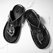 preiswerte Urlaubsandalen-Moderne Flip-Flops aus hellbraunem Kunstleder für Herren mit doppelten Aussparungen und verstellbaren Riemen – vielseitiges Schuhwerk für Komfort im Alltag