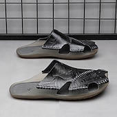 abordables Sandales décontractées-Sandales d&#039;extérieur en similicuir pour hommes avec semelle robuste et design respirant – chaussures confortables pour la randonnée et les vêtements décontractés