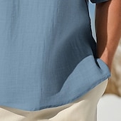 cheap Cotton Linen T-shirts-Men&#039;s Tee Top Linen T-Shirt Short Sleeves V Neck Summer Plain Fashion Designer Basic Soft Vacation Street Casual Daily Light Blue White Pink Top Tee for Men