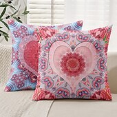 cheap Boho Style-Mandala Bohemian Heart Decorative Toss Pillows Cover 1PC Soft Square Couch Cushion Case Pillowcase for Bedroom Livingroom Sofa Chair