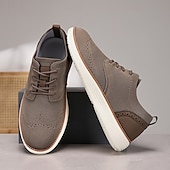 cheap Men&#039;s Sneakers-Men&#039;s Breathable Knit Brogue Sneakers - Casual Lace-Up Lightweight Shoes for Daily Wear &amp; Walking