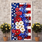 abordables Bannières de Garage et de Porte-Décorations de porte du 4 juillet pour le jour de l'indépendance housses de porte tapisserie de porte américaine rideau de porte décoration de fond banderole de porte en intérieur/extérieur pour la