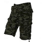 preiswerte Klassiker-Herren Cargo-Shorts Shorts mit Camouflage-Muster Shorts Sommershorts Bein Kordelzug Mehrere Taschen Klappentasche Tarnung Komfort tragbar Knielang Outdoor Sport Täglich Mode Lässig Armeegrün Rote