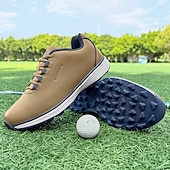 preiswerte Herren Golfschuhe-Herren Performance Golf Sneaker in Weiß mit roten Schnürsenkeln, atmungsaktive Mikrofaser, ideal für Amateurgolfer