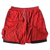 cheap Casual Shorts-Men&#039;s Lined Shorts Athletic Shorts 2 in 1 Board Shorts Swim Shorts Shorts Drawstring Side Pockets Elastic Waist Plain Quick Dry Holiday Going out Gym Vacation Sports Black White Micro-elastic