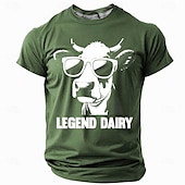 abordables Camisetas con estampado animal-Hombre Gracioso Vacas lecheras Camiseta Manga Corta Camiseta Impresión 3D Cuello Barco Camisa Moda Diario Calle Diario Negro Rojo Azul Piscina Verano Primavera Ropa S M L XL XXL XXXL