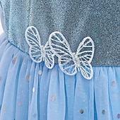 preiswerte Märchen-Motto-Kleider-Kinder Mädchen Kleid Cosplay-Kleid Prinzessinenkleid Einfarbig Ärmellos Leistung Party Cosplay Kostüme Netz Patchwork Kostüm Süß Polyester Spitze Midi Partykleid Tüllkleid Sommer Frühling Ab 4 Jahren