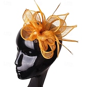 abordables Tocados-Tocados Lino Artificial Plumas Boda Fiesta de Noche Elegante Boda Con Pluma Celada Sombreros