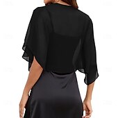 abordables enveloppes d&#039;invité de mariage-Écharpe Femme Élégant Sans manches Polyester Boléros de Mariage Avec Couleur unie Pour Soirée Printemps &amp; Été
