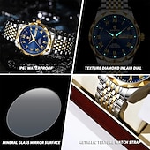 halpa Kvartsikellot-BINBOND Ylellinen miesten kello Kvartsikello Vedenkestävä Fosforeskoiva päivämäärä kronografi Nahkainen miesten rannekello Sotilasilta urheilumiehet kellot B6367