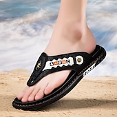 preiswerte Urlaubsandalen-Sportliche Flip-Flops aus Kunstleder für Herren mit sportlichem Logodetail – strapazierfähiges, lässiges Sommerschuhwerk für aktives Tragen