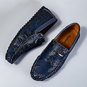 abordables Chaussures sans lacets &amp; mocassins-Mocassins brodés de fleurs pour hommes en daim jaune - des chaussures élégantes à enfiler parfaites pour les sorties décontractées et les événements artistiques