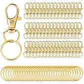 cheap Event &amp; Party Supplies-100pcs Rotating Keychain with Lobster Clasp, Key Ring for Bags and Accessories, Pet Leash Hook Set, Keychain Pendant Decoration