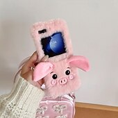Недорогие Чехлы для Samsung-телефон Кейс для Назначение SSamsung Galaxy Z-флип 6 Z Flip 5 Z Flip 4 Z Flip 3 Кейс на заднюю панель Защита от удара Ретро Плюш