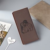voordelige Voor mannen-Gepersonaliseerde Foto Lederen Portemonnee Aangepast Beste Cadeau voor Vader Gegraveerde Portemonnee voor Echtgenoot Vriend Vaderdag Verjaardag Jubileum Bruiloft Cadeau