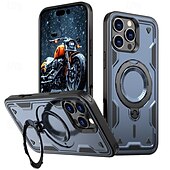 お買い得  iPhone用ケース-電話 ケース 用途 iPhone 16 Pro Max プラス iPhone 15 プロマックスプラス iPhone 14 13 12 Pro Max Plus バックカバー スタンド付き 磁石バックル ワイヤレス充電をサポート レトロ風 TPU PC