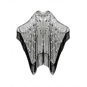 olcso Sálak és Kendők-Retró Ordító 20-as évek 1920-as évek sál Wrap Kendők A nagy Gatsby Flapper lány Flitter Rojt Női Farsang Esküvő Estély Álarcos mulatság Felnőttek Kendő