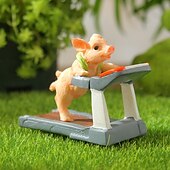 economico Statue-statua animale in miniatura a forma di maiale, decorazione da giardino in resina impermeabile dipinta a mano, piccola statuetta di maiale per casa, cortile, patio, bonsai, ornamento animale in