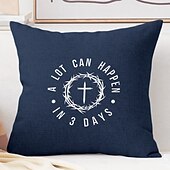 billiga Kuddfodral för semester-Påsk Jesus Dekorativa Kuddöverdrag MYCKET KAN HÄNDA PÅ 3 DAGAR 1PC Mjukt Fyrkantigt Soffkuddcase Kuddöverdrag för Sovrum Vardagsrum Soffa Stol