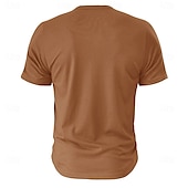 levne Ležérní tričko Henley-Pánské Tričko Tričko Henley Tričko Top Krátké rukávy Bez vzoru Módní Základní Knoflíky Do V Dovolená ulice Jdeme ven Léto Bílá Námořnická modř Hnědá Tričko Henley