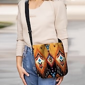 billiga Crossbodyväskor-crossbody-väska med vintage phoenix-tryck för kvinnor – boho-axelväska med justerbar rem, messenger-väska i etnisk stil för resor, shopping och vardagsbruk