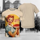 levne Topy-Trička Retro plakát Retro dívka Grafika Pro Pánské Dospělé Plesová maškaráda 3D tisk Dovolená Párty