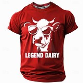 abordables Camisetas con estampado animal-Hombre Gracioso Vacas lecheras Camiseta Manga Corta Camiseta Impresión 3D Cuello Barco Camisa Moda Diario Calle Diario Negro Rojo Azul Piscina Verano Primavera Ropa S M L XL XXL XXXL