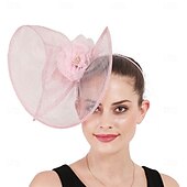 abordables Fascinators-accessoire Imitation Lin Mariage Soirée Élégant Mariage Avec Fleur Casque Couvre-chef