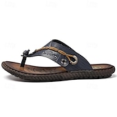 economico Infradito da Vacanza-infradito da uomo in similpelle marrone di lusso con design in rilievo e cinturino intrecciato - calzature comode e di alta qualità per uscite casual ed eleganti