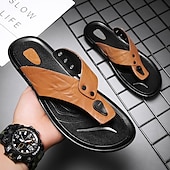 preiswerte Urlaubsandalen-Moderne Flip-Flops aus hellbraunem Kunstleder für Herren mit doppelten Aussparungen und verstellbaren Riemen – vielseitiges Schuhwerk für Komfort im Alltag