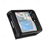 cheap Samsung Cases-Phone Case For Samsung Galaxy Z Flip 7 Z Flip 6 Z Flip 5 Z Flip 4 Back Cover Magnetic Support Wireless Charging Card Slot Retro TPU PU Leather