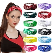 economico Abbigliamento da casa-Fasce per testa bohemien elastiche con motivo paisley fasce per capelli in poliestere traspirante per danza hip hop e sport fasce rinfrescanti per sport abbigliamento casual tessuto assorbente