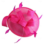 abordables Tocado de Boda-Tocados Plumas Sinamay Boda Fiesta de Noche Elegante Boda Con Pluma Celada Sombreros