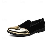 preiswerte Männer Schuhe-Männer Mardi Gras rote Samt und goldene Akzent Slipper – luxuriöse Slipper für Karneval Partys und elegante Veranstaltungen