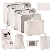 cheap Luggage &amp; Travel Storage-Compression Packing Cubes Set for Travel, Foldable Luggage Organizer Bags, Portable Toiletry and Makeup Bag, Multi-Functional Clothes Storage Pouches for Business Trips and Vacations