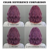 economico Parrucche trendy sintetiche-Parrucche sintetiche Ondulato Tessitura riccia Taglio asimmetrico Frangetta dritta A macchina Parrucca 14 pollici A1 Capelli sintetici Per donna Classico Comodo Colore Graduale e Sfumato Multicolore