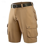 preiswerte Klassiker-Herren Cargo-Shorts Shorts Bermudashorts Freizeitshorts Mehrere Taschen Gerader Schnitt Einfach Atmungsaktiv Feuchtigkeitsableitend Knielang Outdoor Lässig Campen und Wandern Mode Streetwear Schwarz