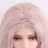 preiswerte Trendige synthetische Perücken-Synthetische Perücken Wellen Curly Webart Stufenhaarschnitt Mit Pony Maschinell gefertigt Perücke 24 Zoll A1 Synthetische Haare Damen Klassisch Komfortabel Farbverläufe Gemischte Farbe