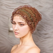 cheap Headpieces-Headwear Tulle Polyester / Cotton Blend Floppy Hat Turbans Casual Holiday Cute With Lace Flower Headpiece Headwear